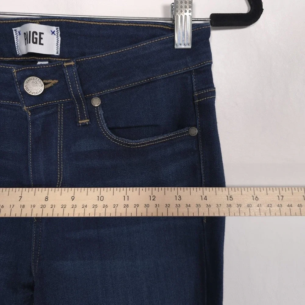 PAIGE Jeans Women 27 High Rise Straight Dark Wash‎ Denim Skyline Skinny